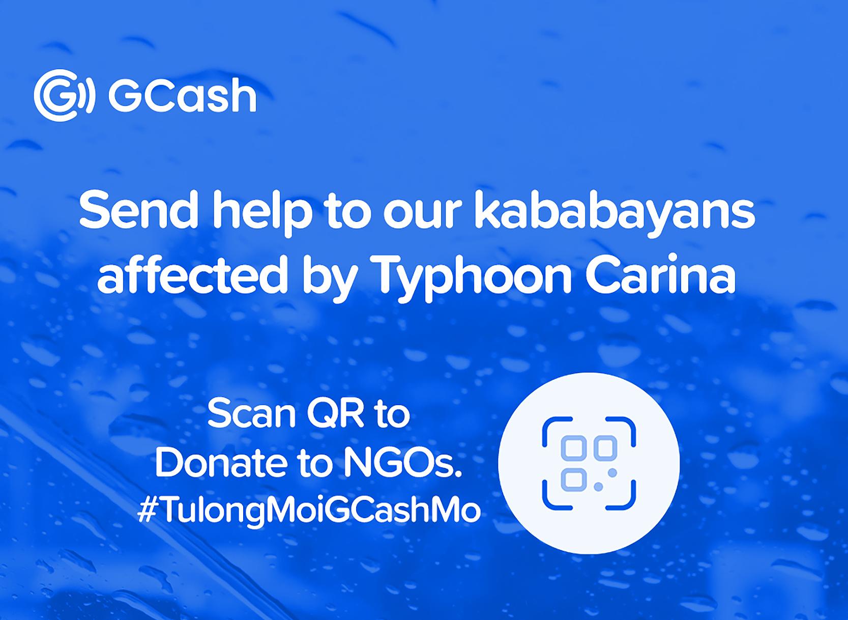 GCash extends assistance to users affected by typhoon Carina 