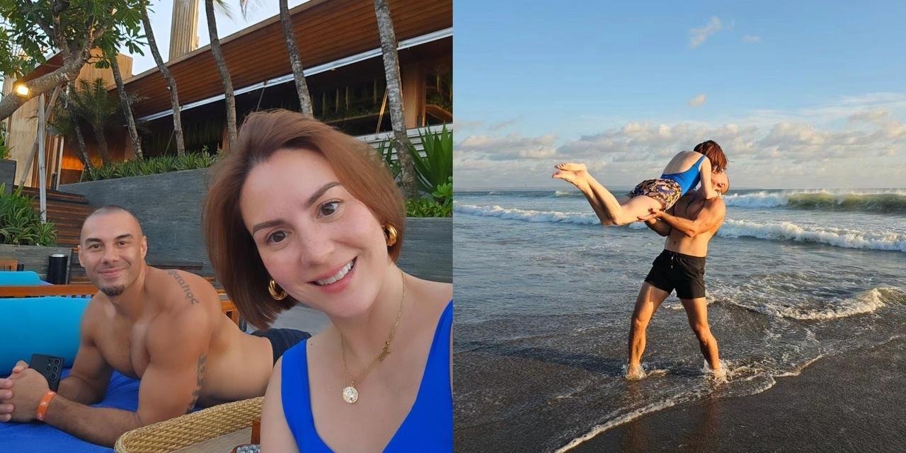 Doug Kramer, Chesca Garcia strike intense couple pose on a beach in Bali