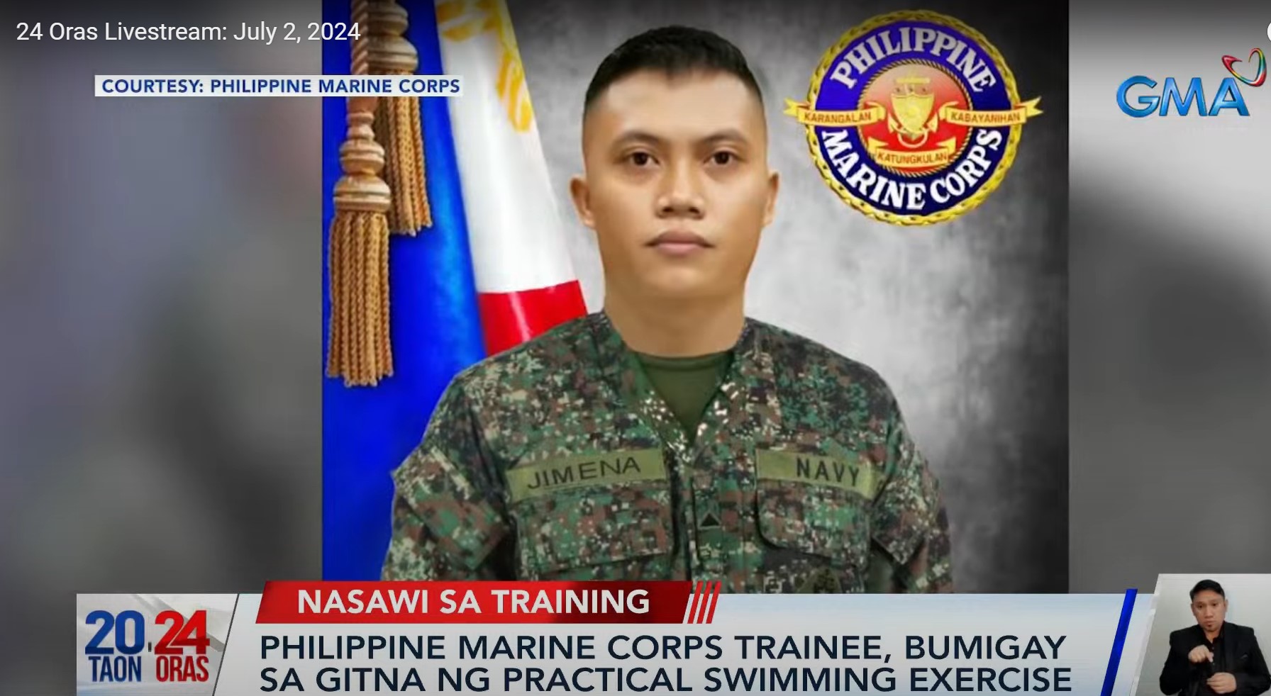 3 personnel of the Philippine Marines were relieved following the death of a trainee in Ternate, Cavite.