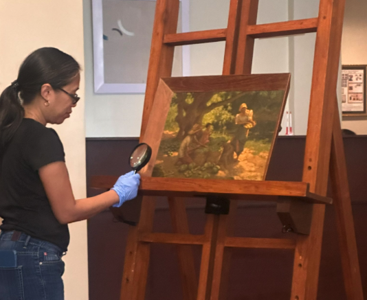 The stolen painting of National Artist Fernando Amorsolo entitled Mango Harvesters has been recovered