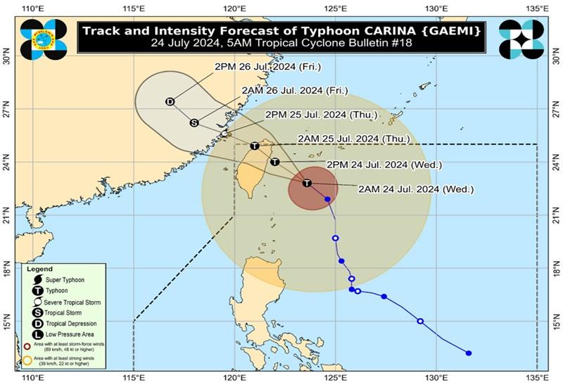 Carina further intensifies, Signal No. 2 raised over 3 areas