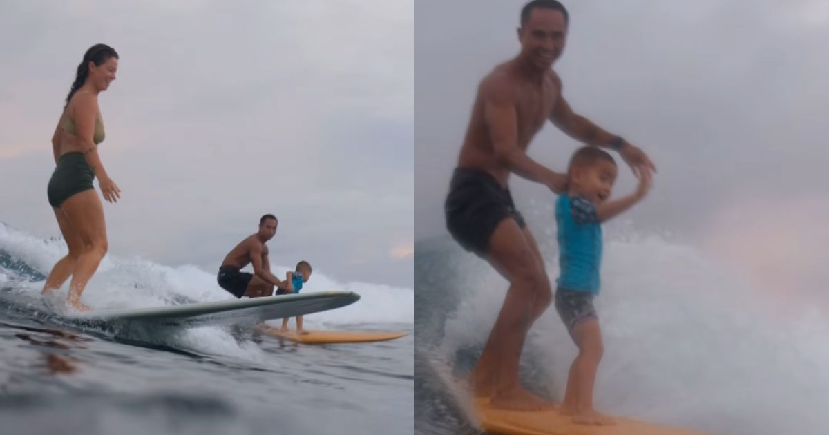 Andi Eigenmann, Philmar Alipayo go surfing with son Koa