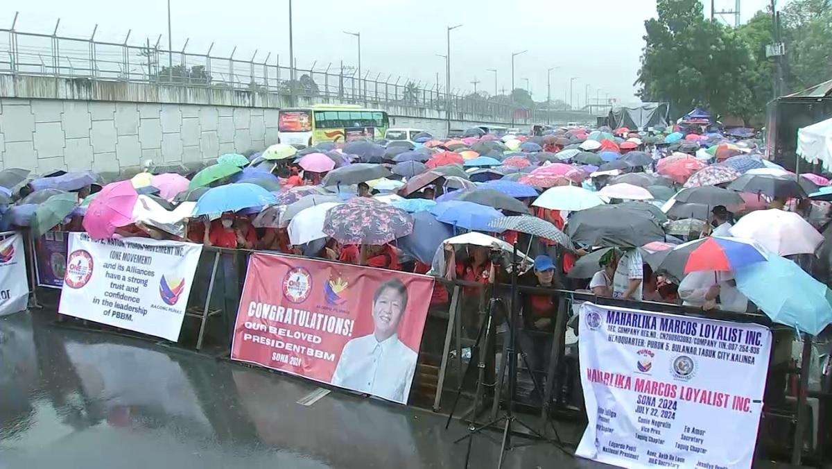 Marcos supporters brave the rain for SONA 2024, want him to address