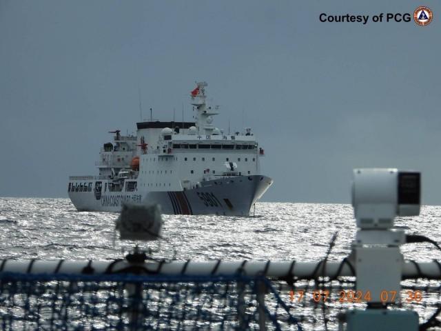 A China Coast Guard vessel at Escoda Shoal