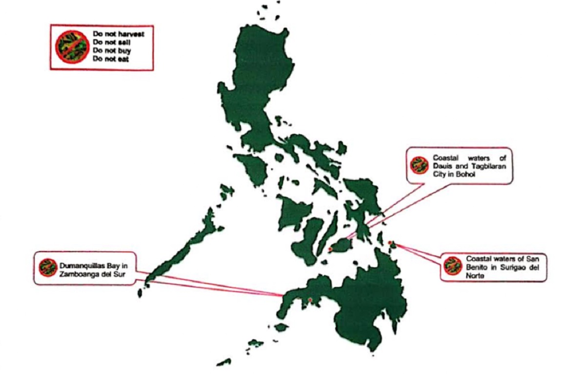 BFAR detects red tide toxin in 4 coastal areas