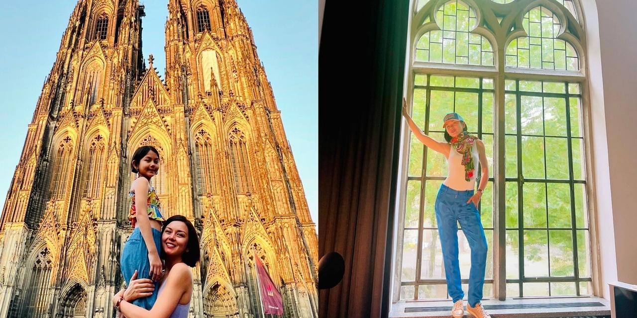 Beauty Gonzalez visits Cologne Cathedral in Germany with family