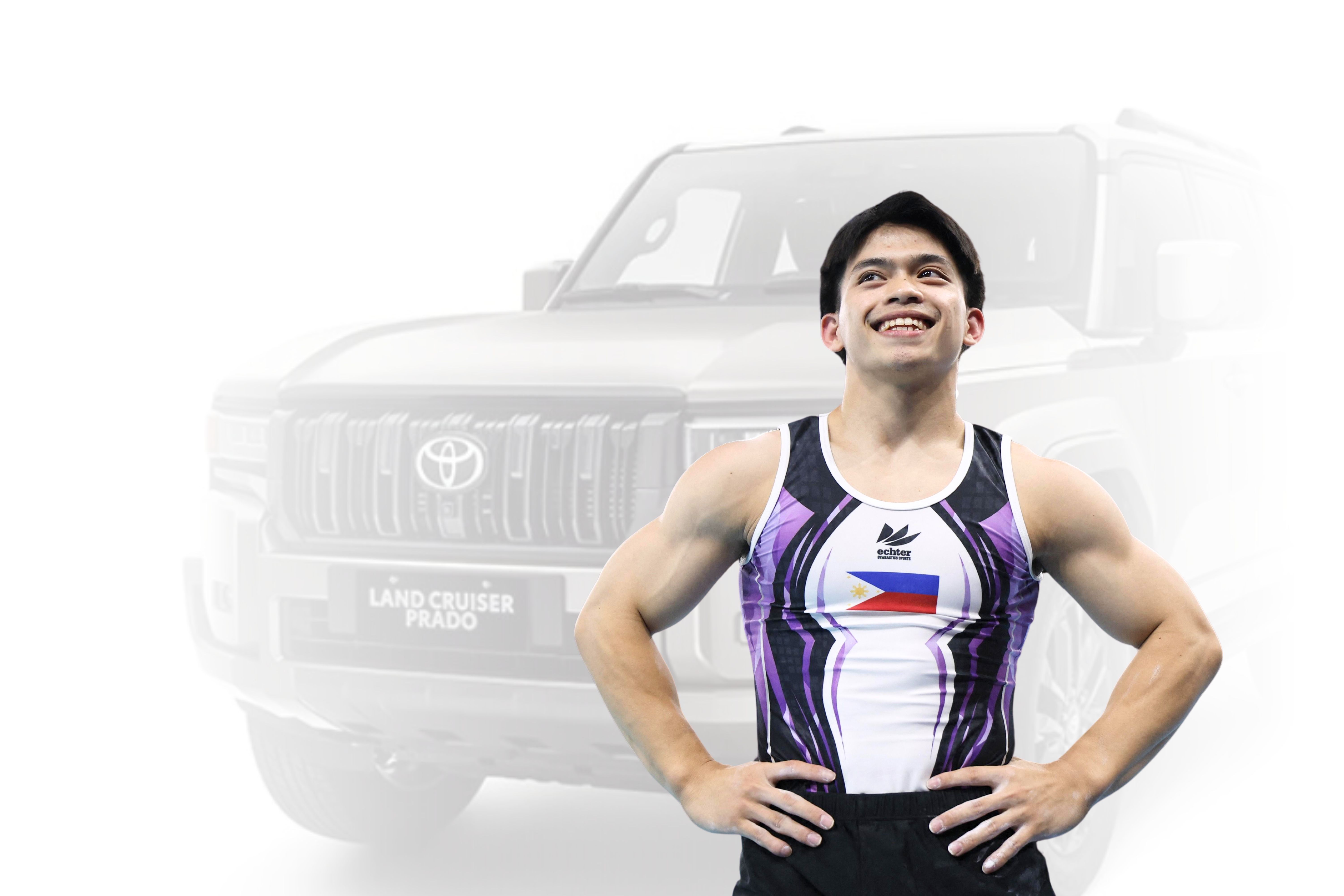 Toyota Motor Philippines will reward two-time Olympic gold medalist Carlos Yulo with a Land Cruiser Prado.