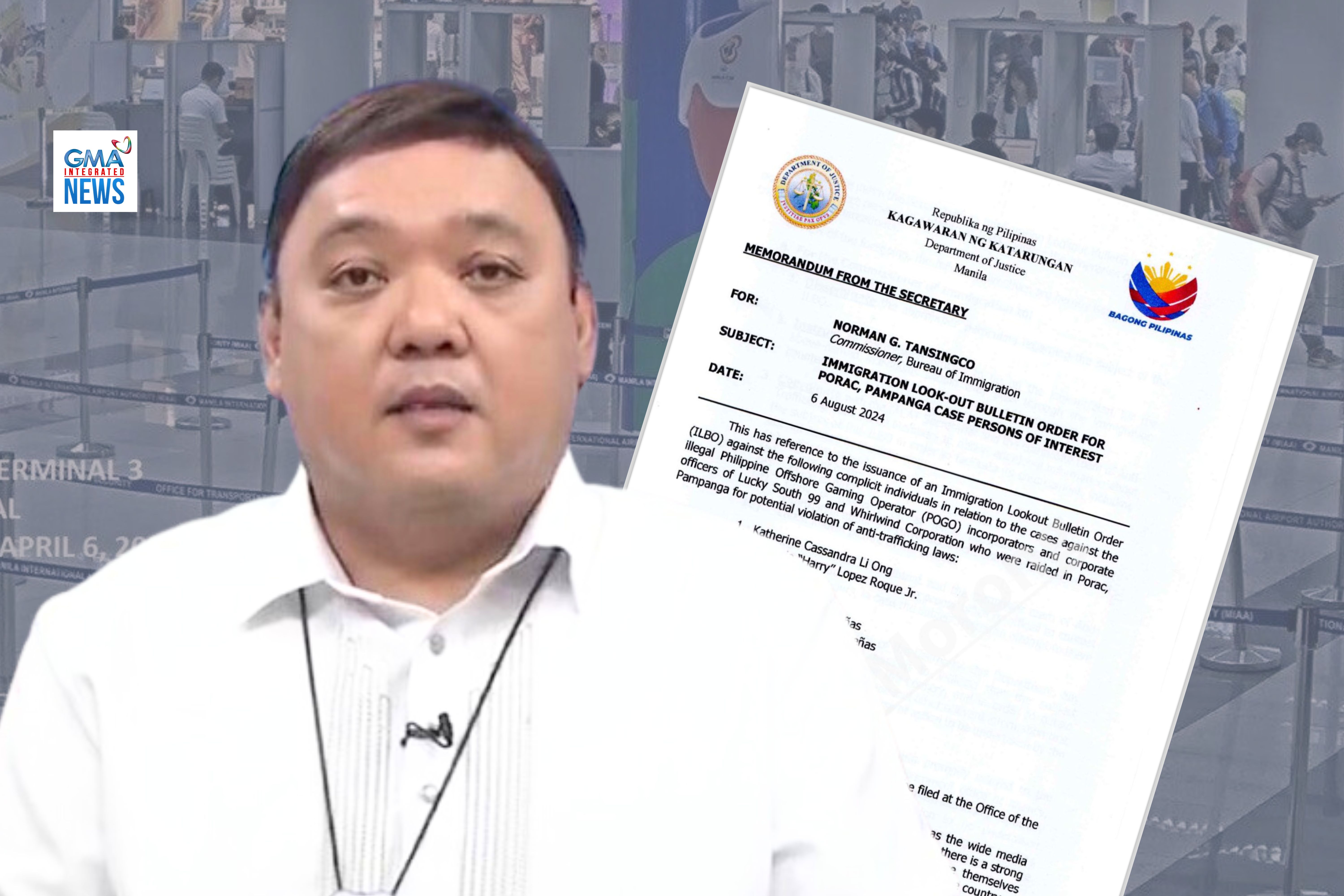 An immigration lookout bulletin order (ILBO) has been issued against former presidential spokesperson Harry Roque and 11 others