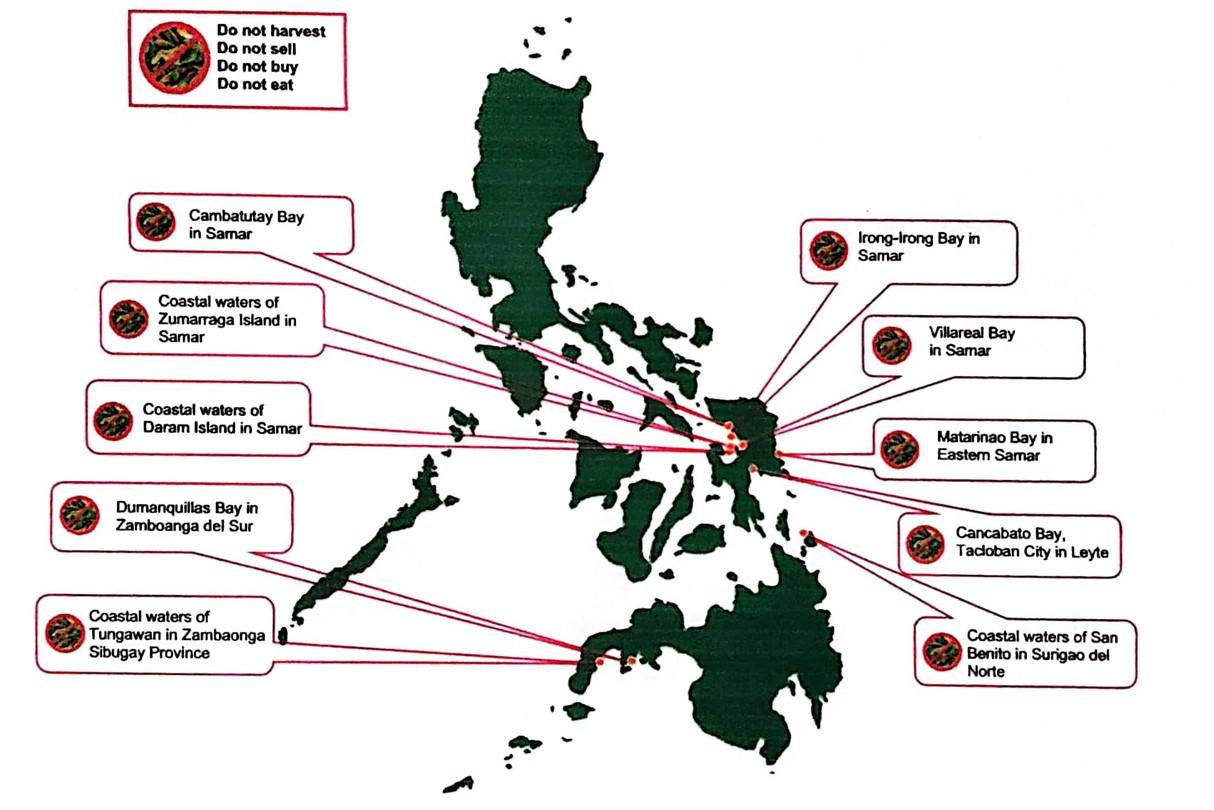 Image from BFAR Shellfish Bulletin 19 dated August 8, 2024
