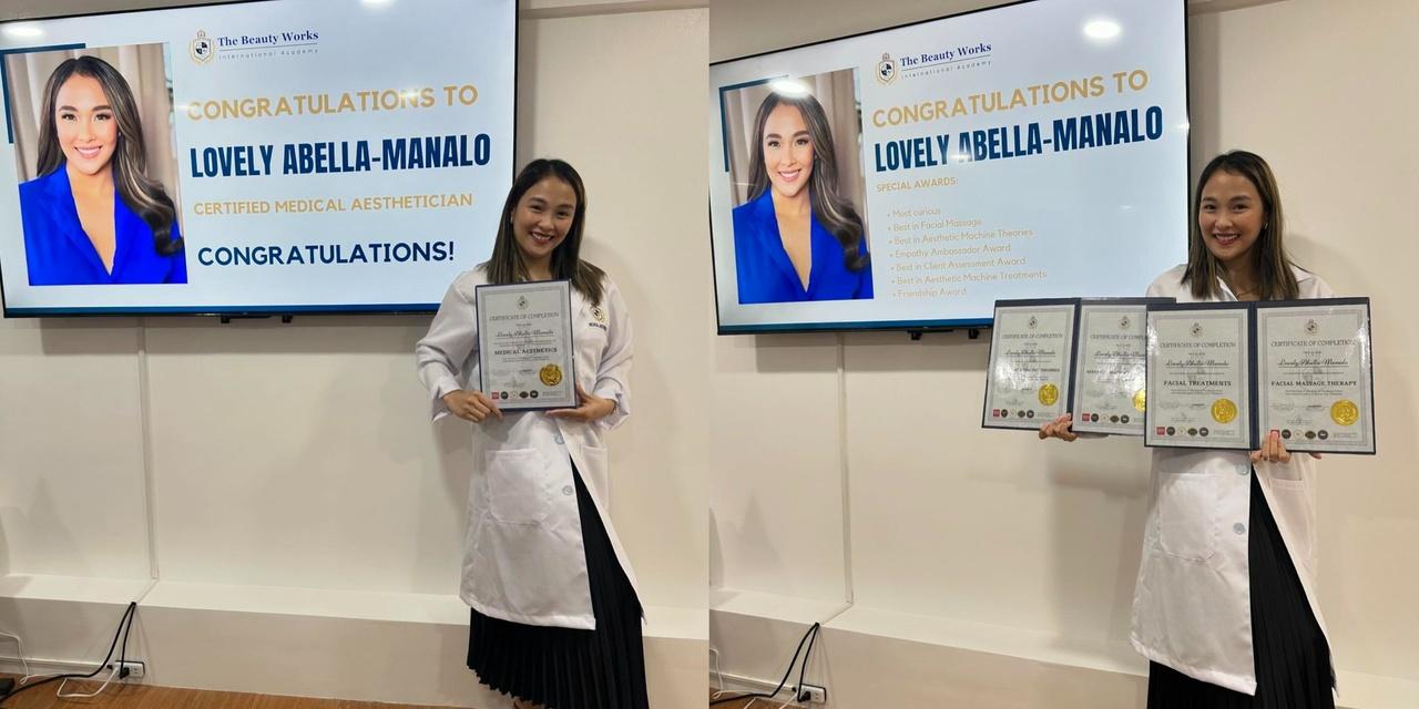 Lovely Abella is now a certified medical aesthetician!