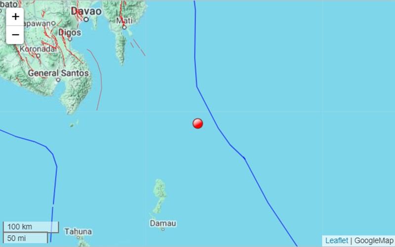 Magnitude 4.9 quake hits off Governor Generoso, Davao Oriental