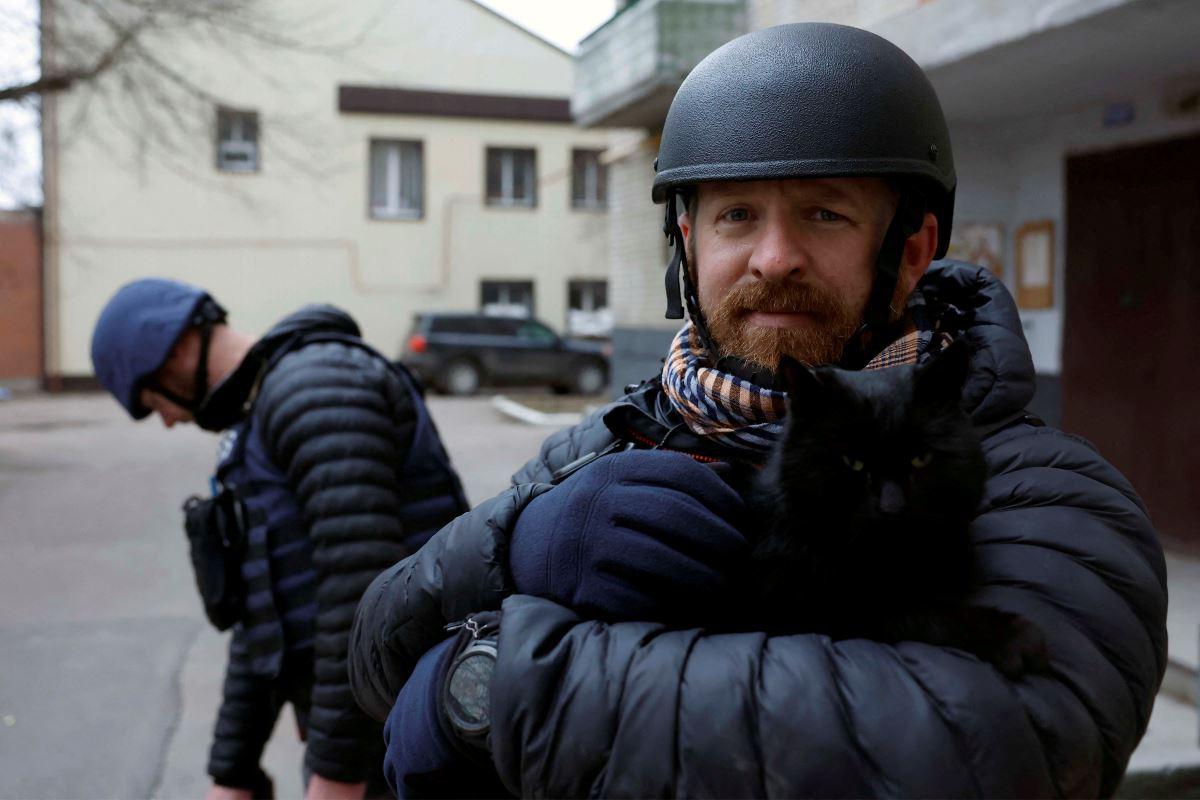 Reuters safety advisor Ryan Evans on assignment in Ukraine