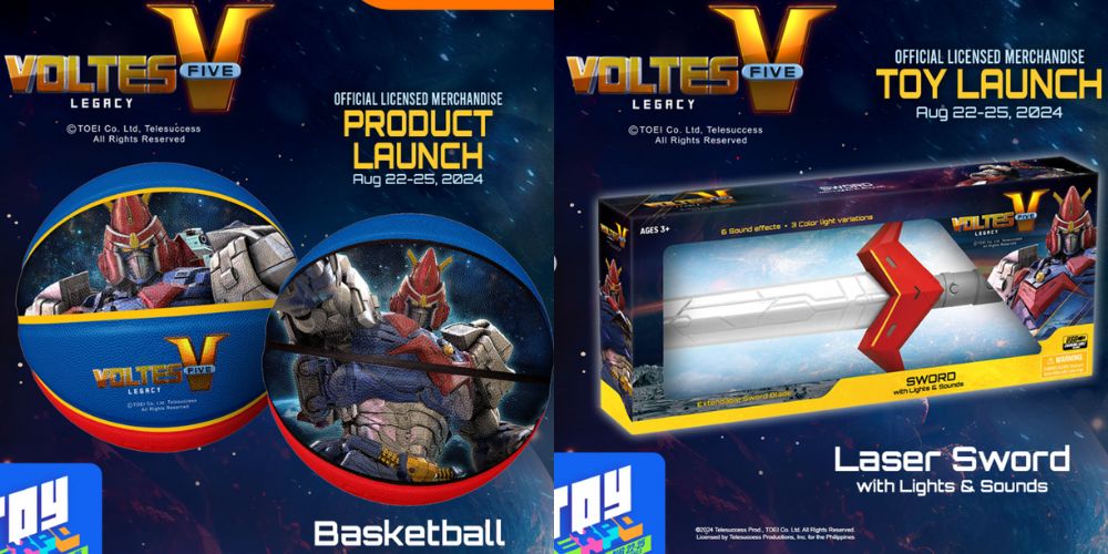 A ‘Voltes V: Legacy’ sword and basketball will be released this month