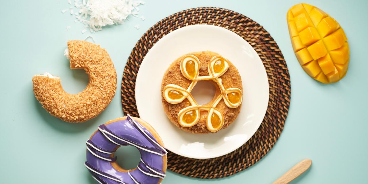 This donut shop introduces 3 new local flavors centered on mango, ube, coconut