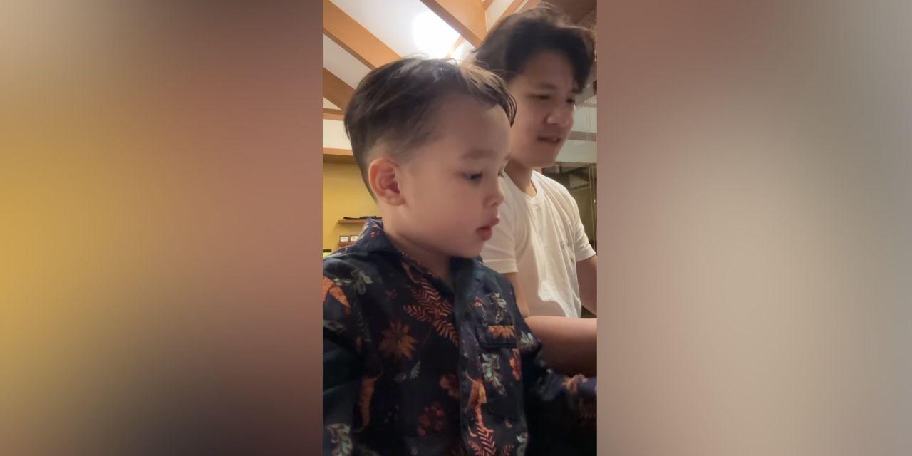 Saab Magalona and Jim Bacarro's son Vito writes a song on the spot