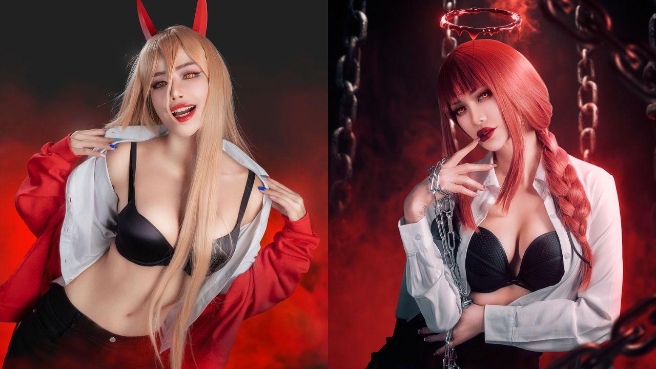 Myrtle Sarrosa and Arci Muñoz cosplay as Power and Makima of 'Chainsaw Man' 