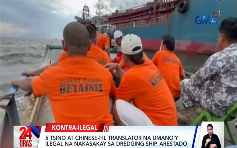 5 Chinese, Chinese-Filipino translator nabbed on dredging ship