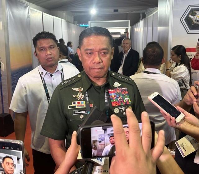 AFP Chief of Staff General Romeo Brawner faces reporters at the ADAS opening on Sept. 25, 2024. Chino Gaston/GMA Integrated News