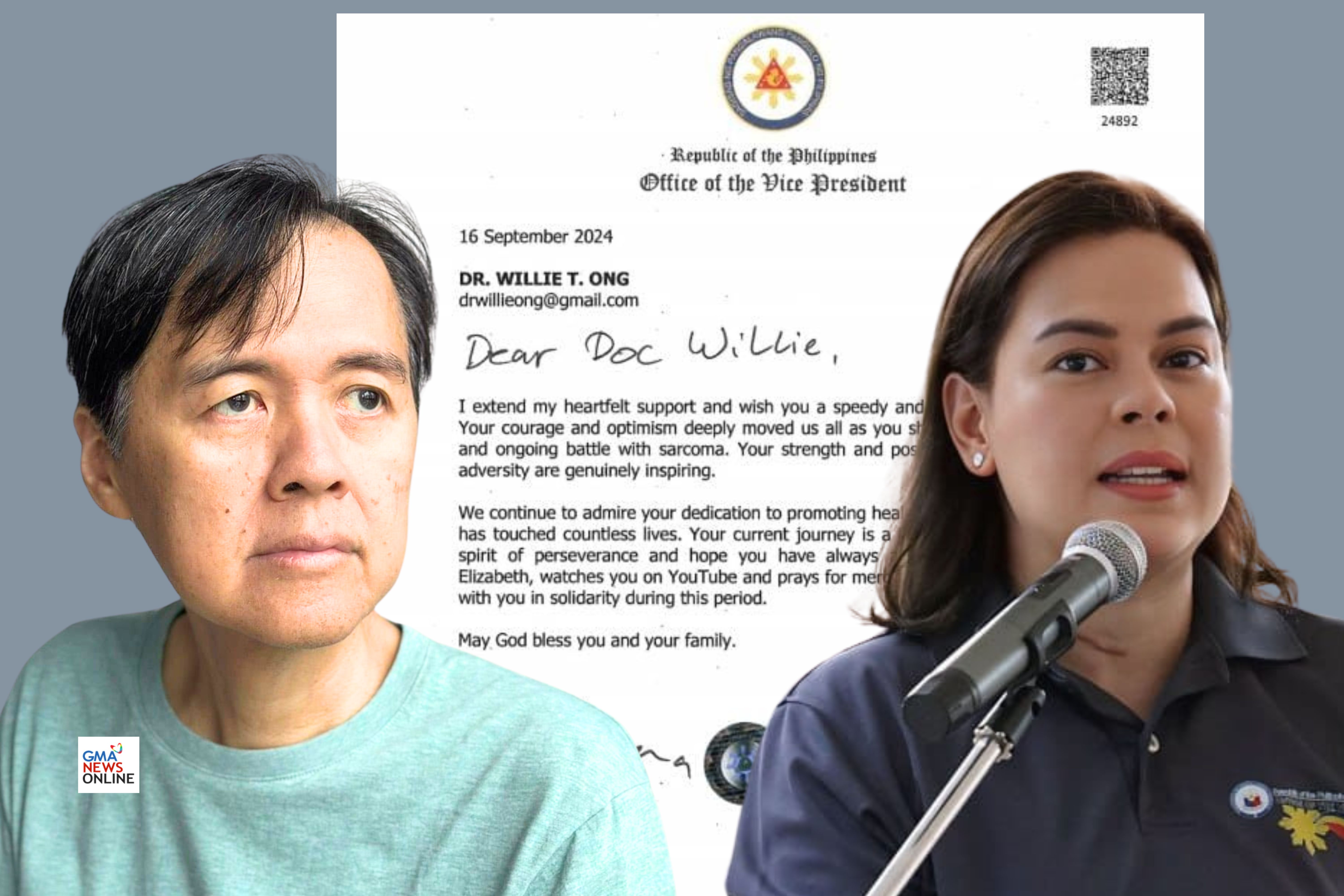 VP Sara wishes Doc Willie Ong speedy recovery