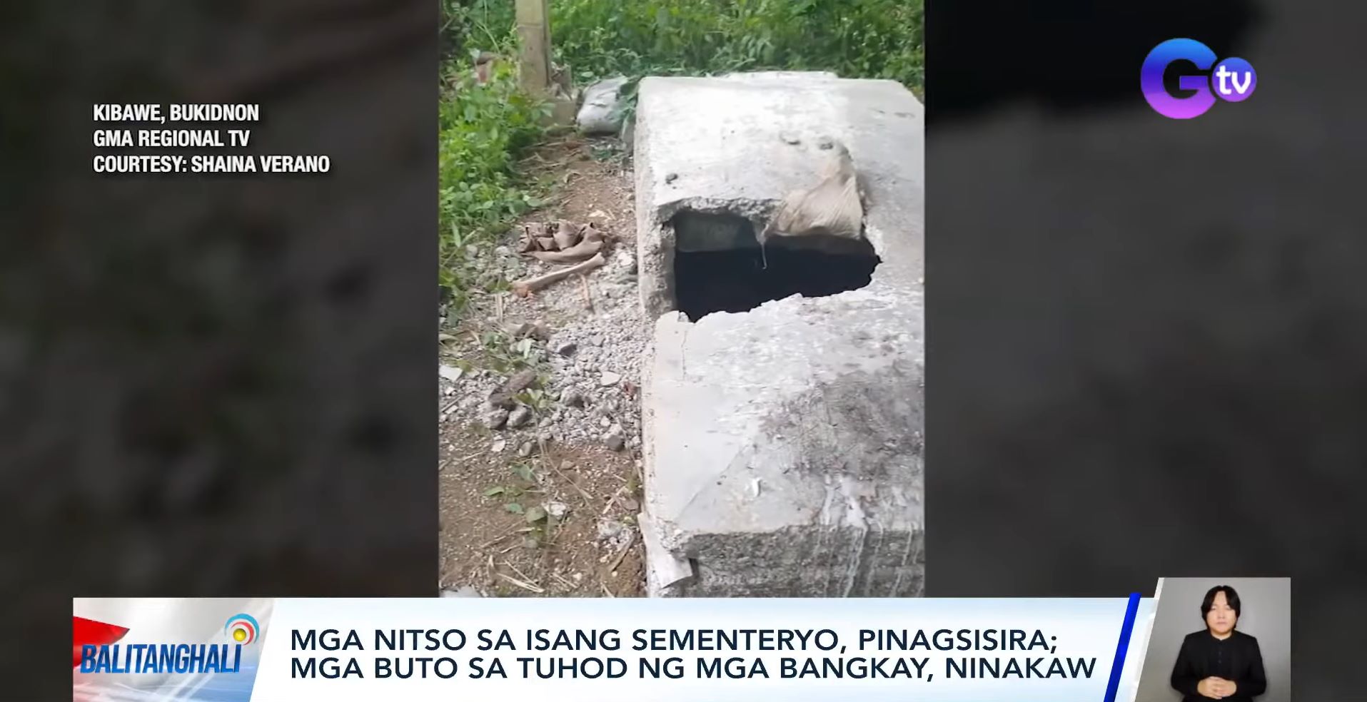 Mga nitso sa sementeryo sa Bukidnon, winasak; mga buto sa tuhod ng mga bangkay, ninakaw
 thumbnail