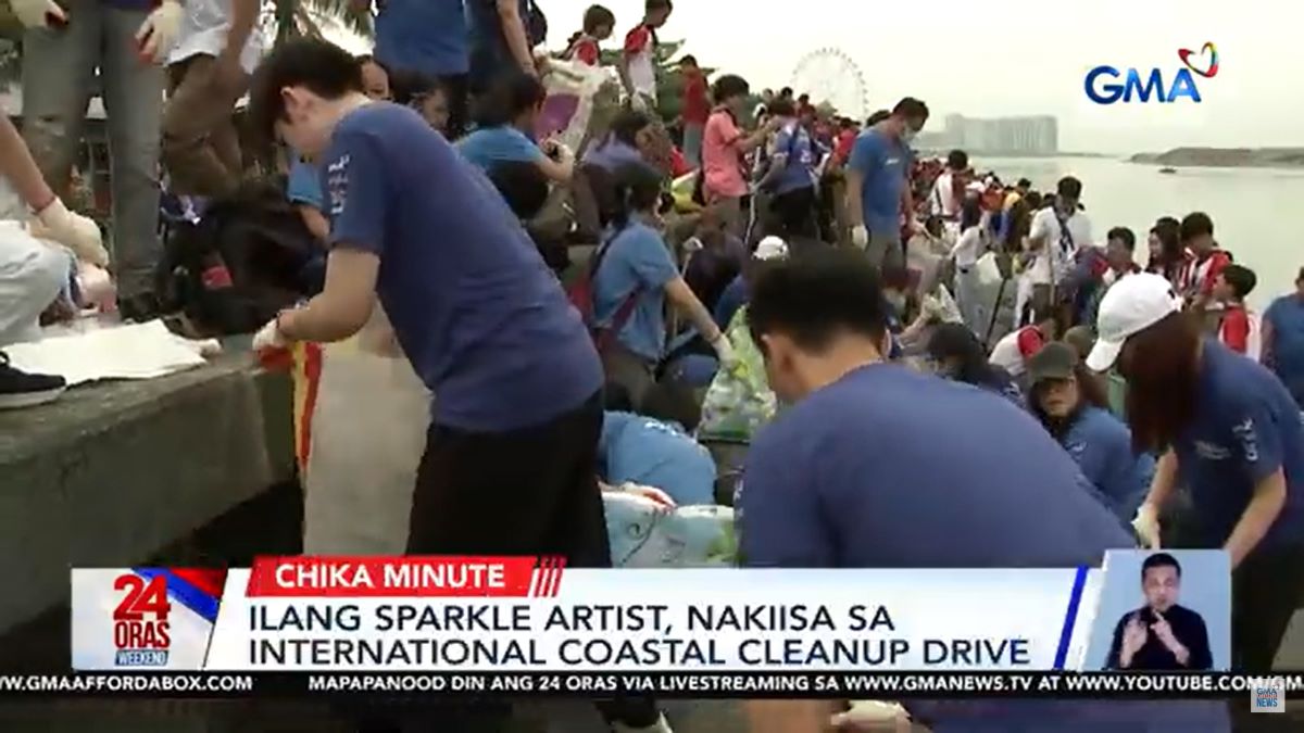 Sparkle artists at GMA employee volunteers, nakisali sa International Coastal Cleanup Drive sa Pasay thumbnail