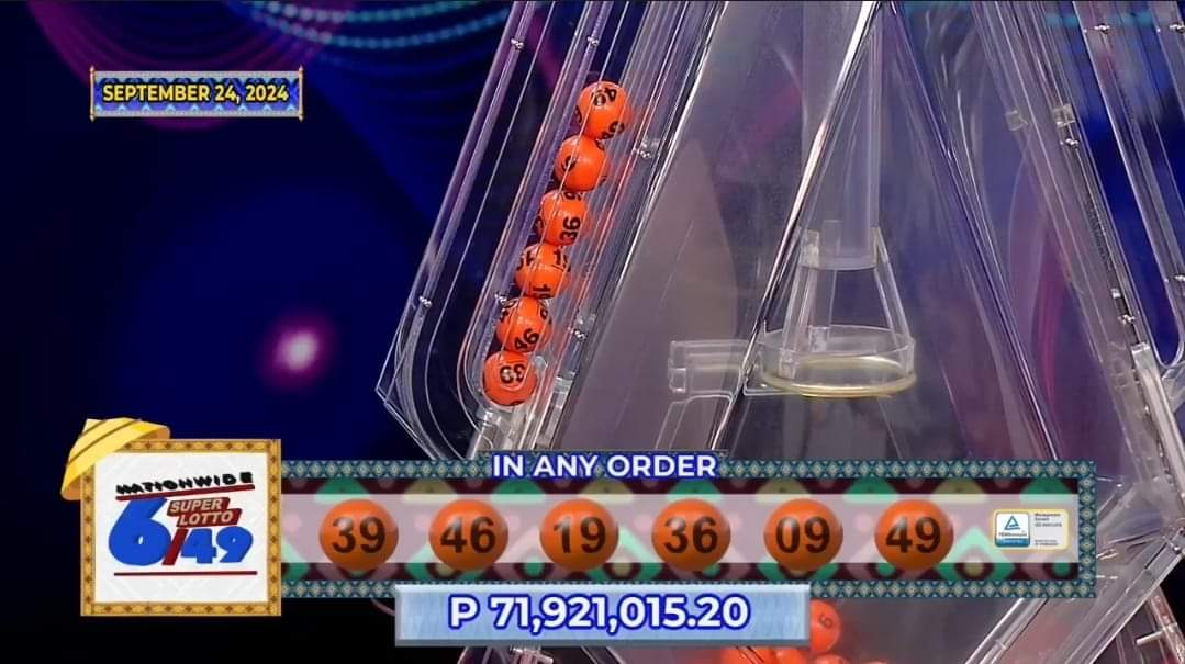 Two bettors share P71.9-M Superlotto 6/49 jackpot on Tuesday, September 24