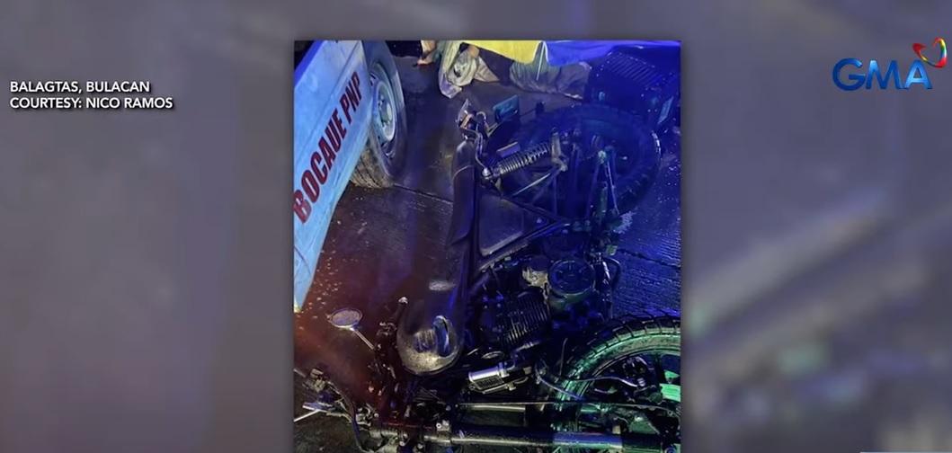 salpukan ng motorsiklo at police patrol vehicle sa Balagtas, Bulacan