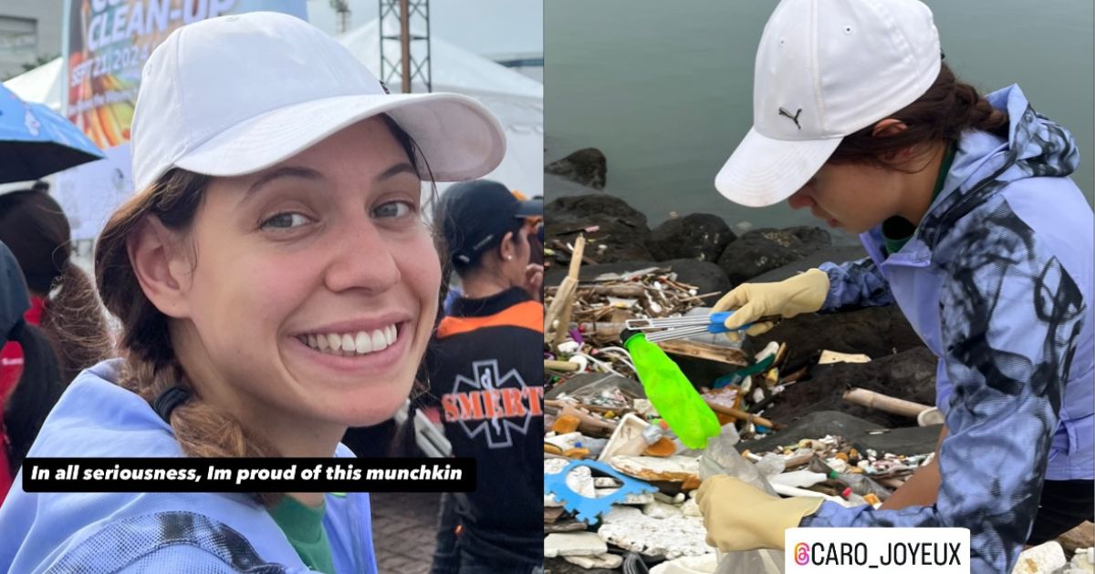 EJ Obiena's GF Caroline Joyeux joins coastal cleanup drive in Pasay City