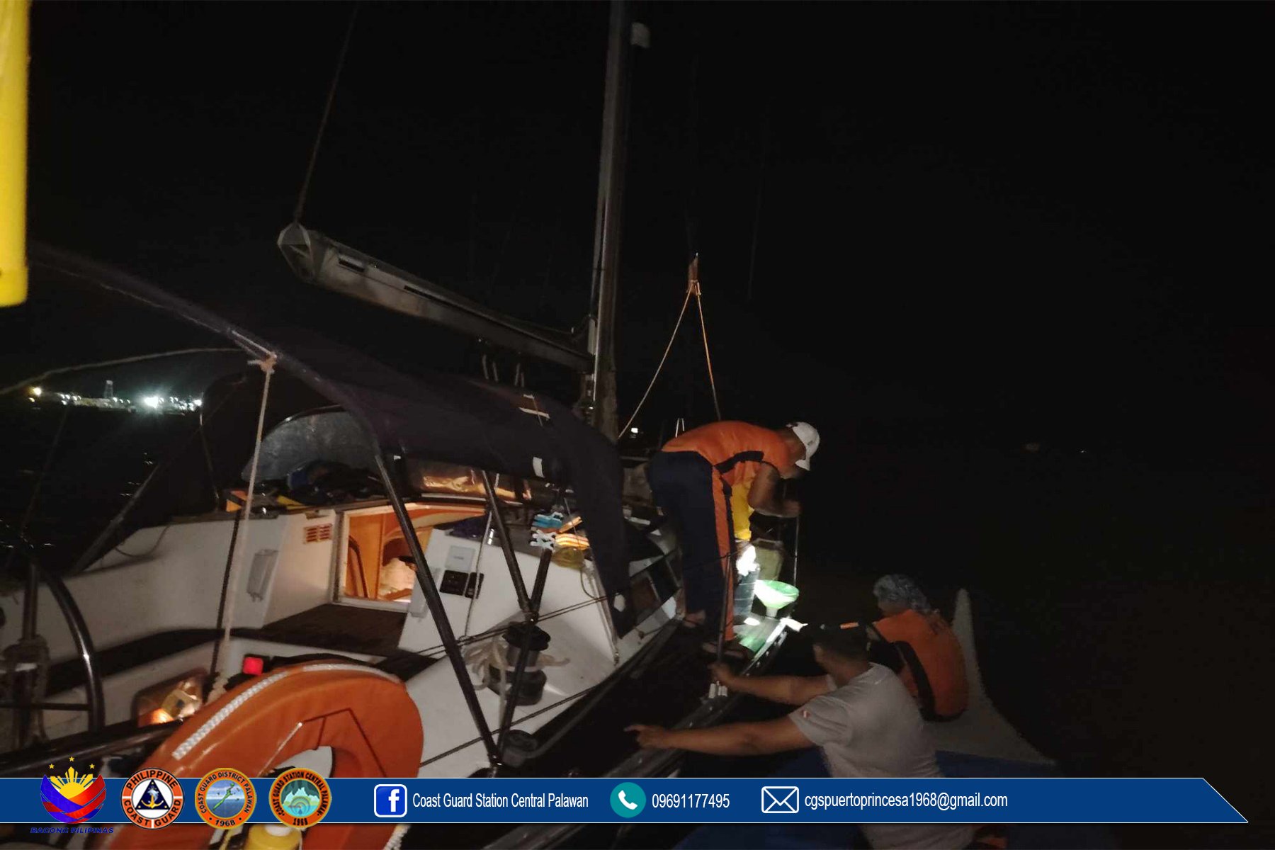 PCG rescues 2 persons stranded in waters off Puerto Princesa