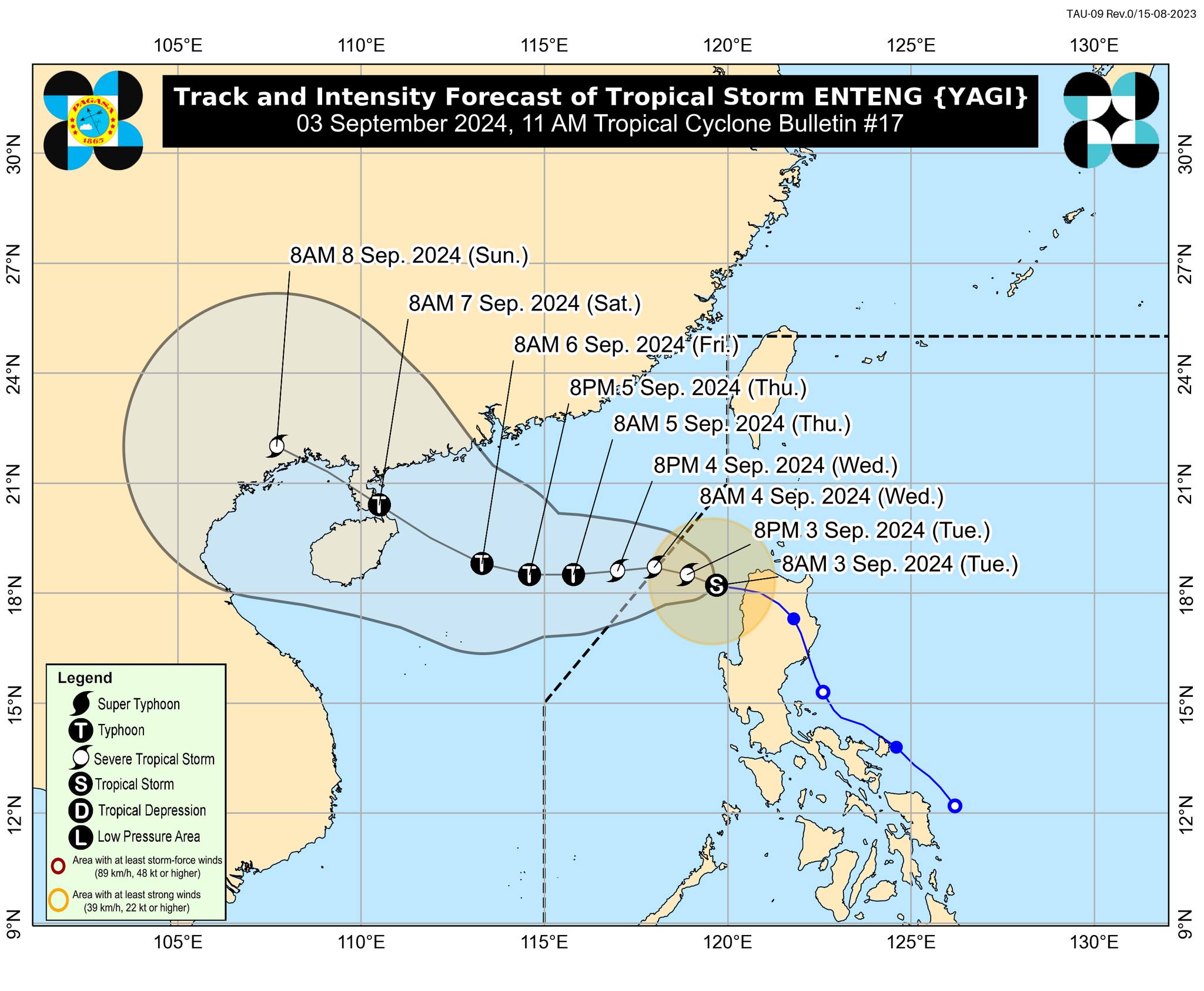 Signal No. 2 up over 2 Luzon areas as Enteng re-intensifies over WPS