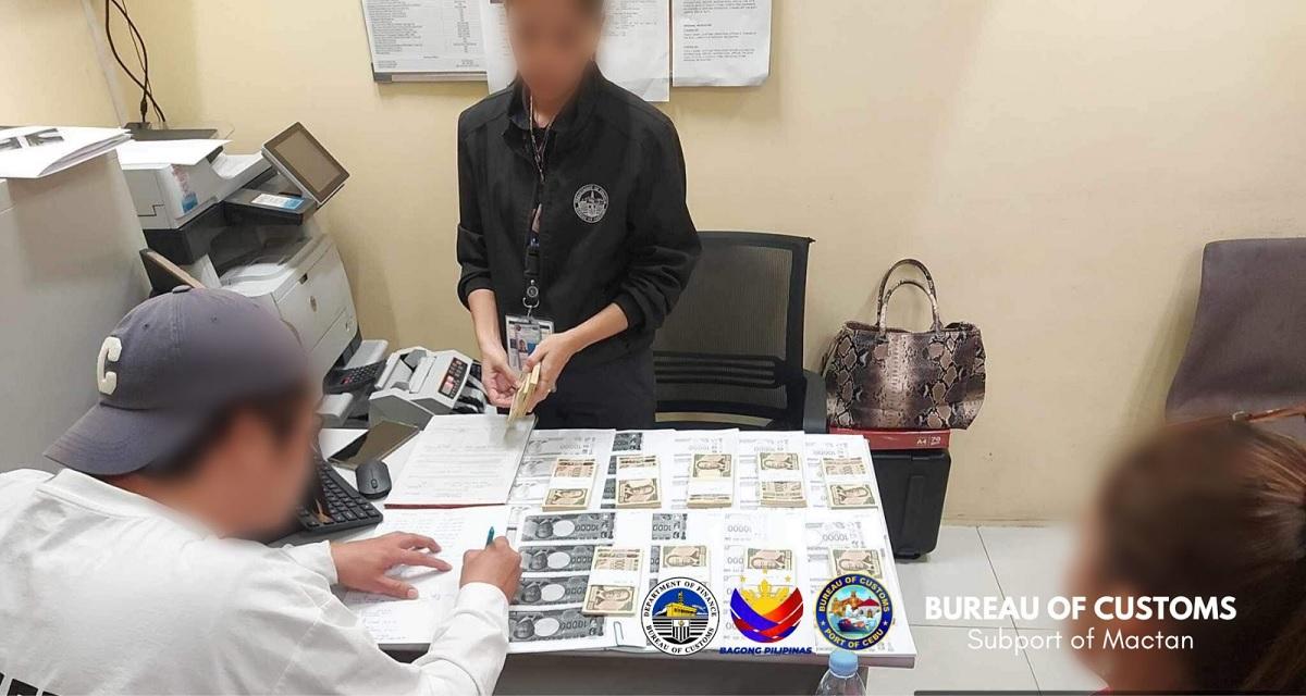 Customs seizes undeclared JP¥10 million cash at Mactan-Cebu Airport