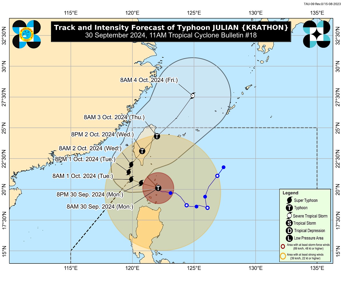 Signal No. 4 still up over Batanes, part of Babuyan Islands as Julian passes near Sabtang Island