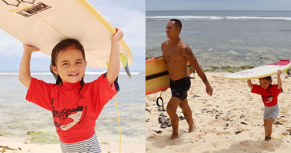 Andi Eigenmann, Philmar Alipayo's daughter Lilo joins first surfing competition