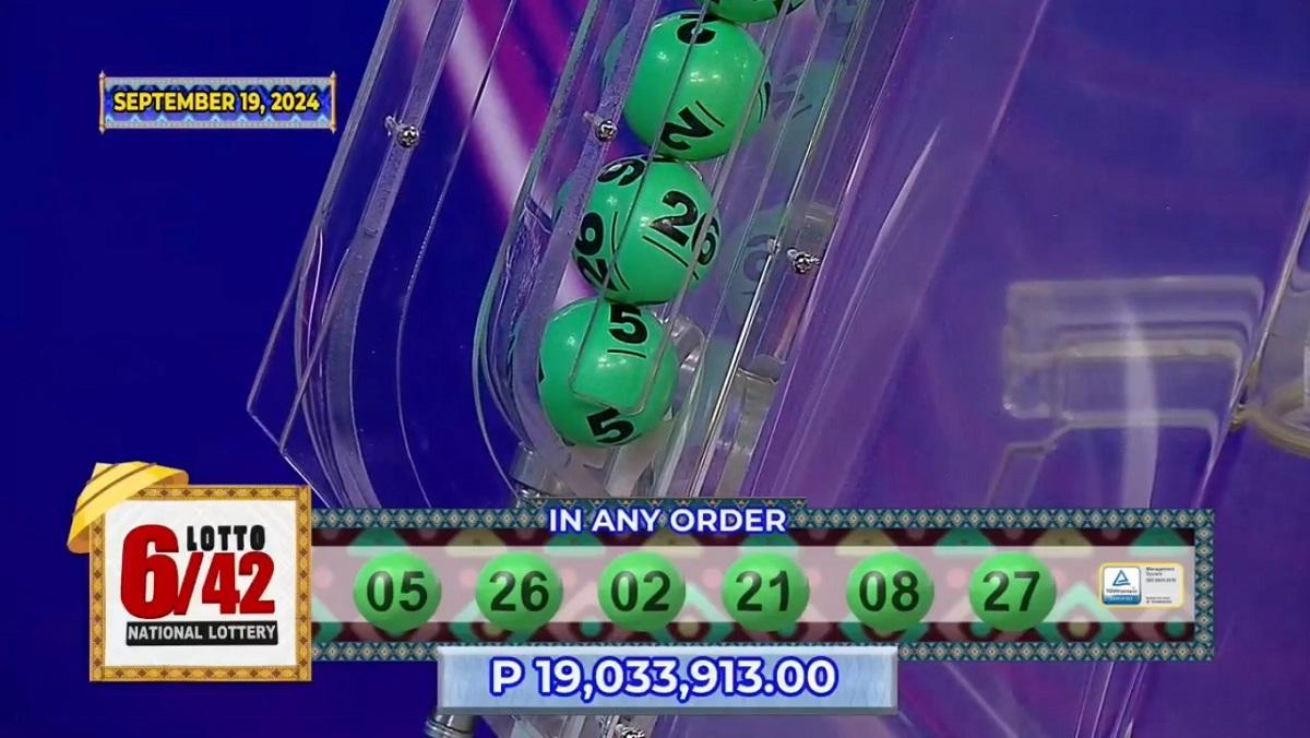 One bettor wins P19-million Lotto 6/42 jackpot