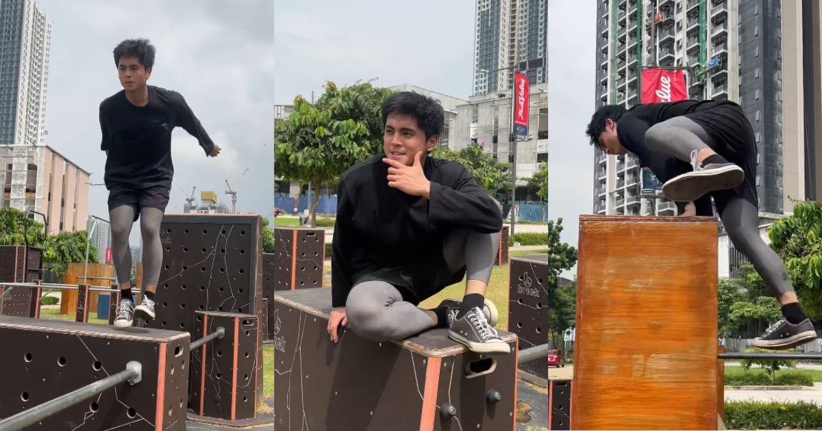 Miguel Tanfelix tries parkour for the first time