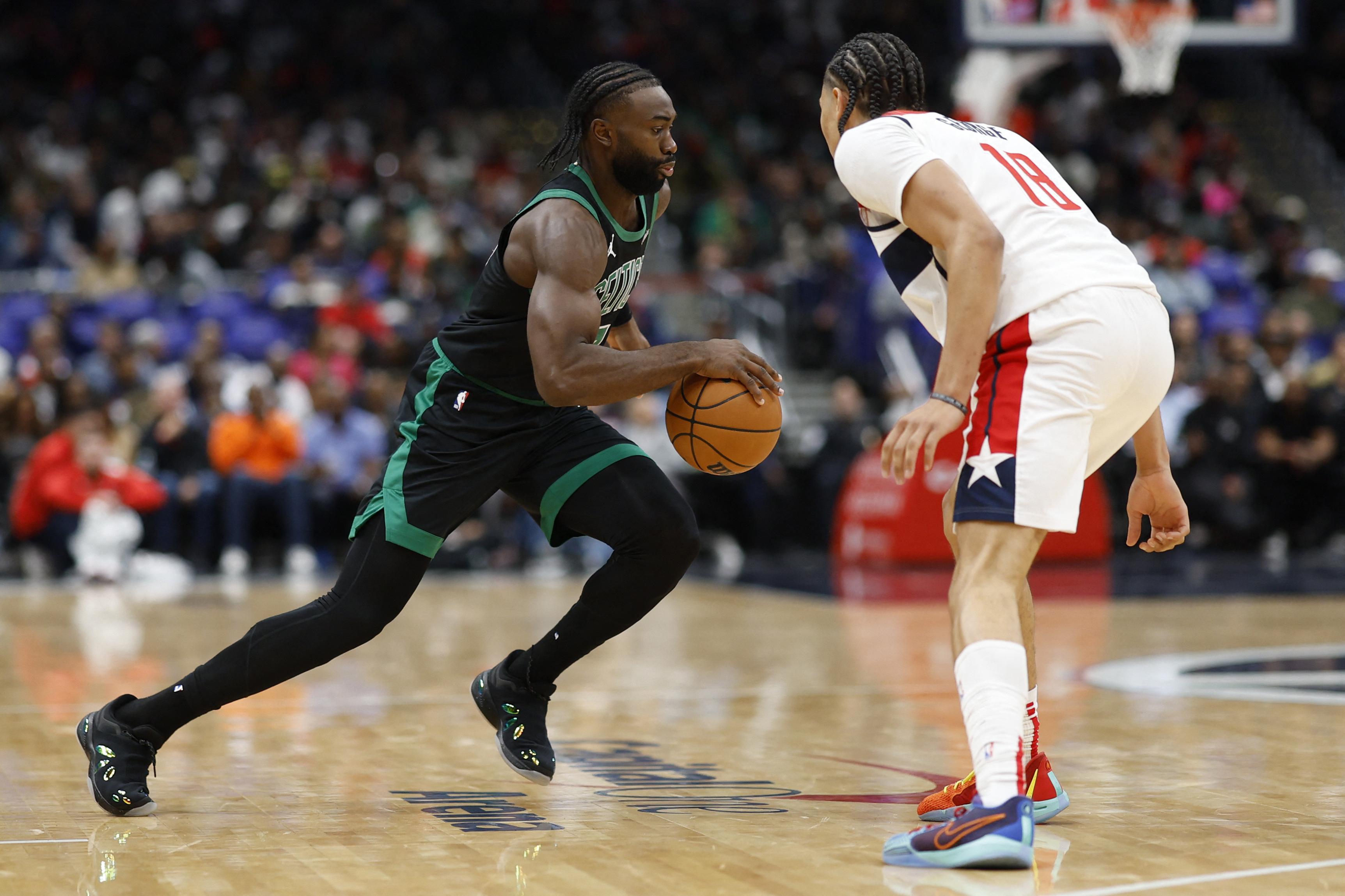 NBA Jaylen Brown Jayson Tatum sharp again as Celtics beat Wizards GMA News Online