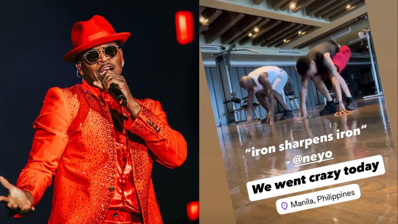 Ne-Yo hits the gym upon arrival in Manila for concert