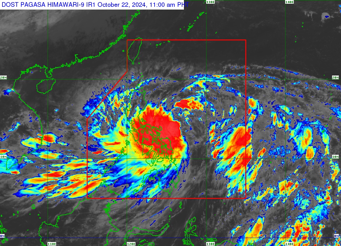 Signal number 2 was raised over Catanduanes on Tuesday as tropical storm Kristine maintained its strength, PAGASA said.