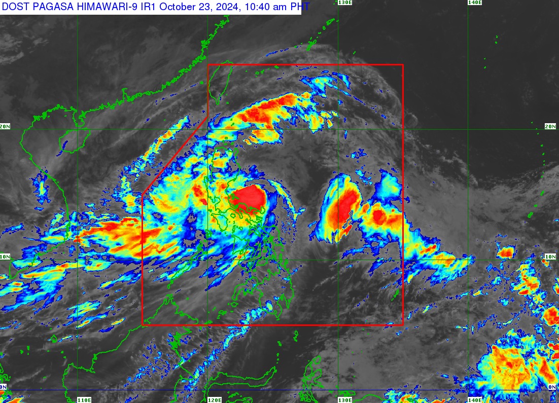 Tropical Cyclone Wind Signal No. 2 is raised over 31 areas in Luzon as Tropical Storm Kristine maintained its strength on Wednesday morning.