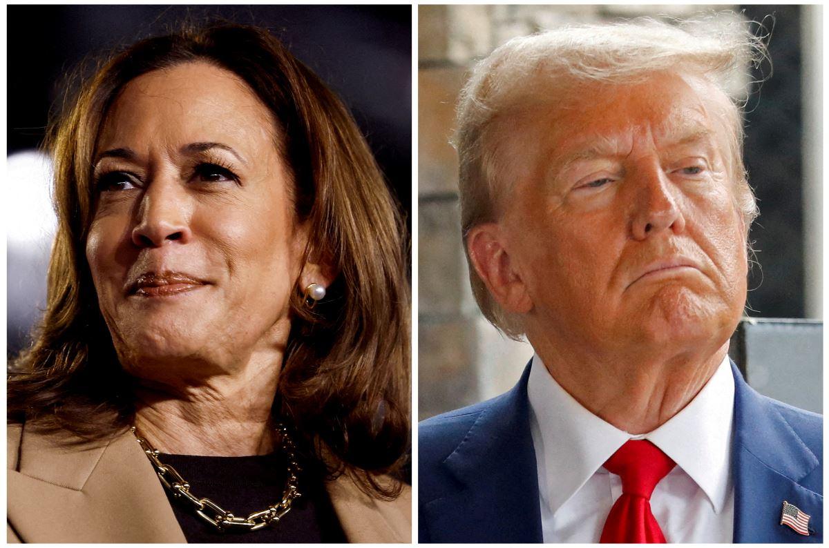 Democratic Vice President Kamala Harris and Republican opponent former US President Donald Trump