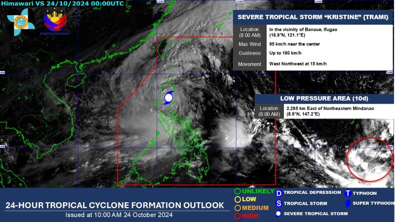 PAGASA: 'High chance' LPA outside PAR will become tropical cyclone