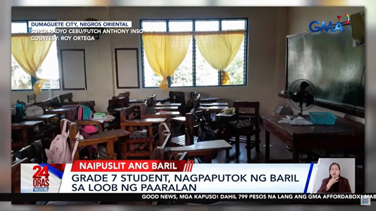 Grade 7 student, nagpaputok umano ng baril sa loob ng paaralan sa Dumaguete; eskuwelahan, itinanggi ang insidente thumbnail