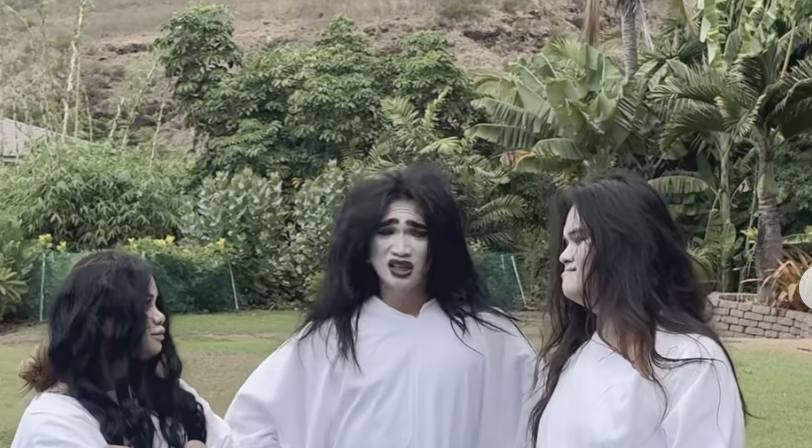 Bretman Rock, sister Princess Mae, and cousin Miss Kay dress up as White Ladies for Halloween