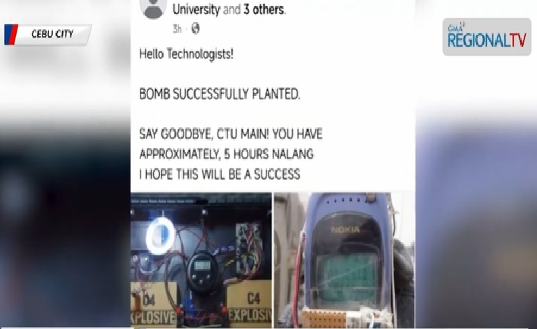 19-anyos na kolehiyala, nabistong nasa likod ng bomb scare sa Cebu City state university  thumbnail