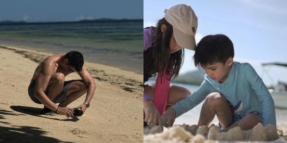 Marian Rivera snaps a photo of Dingdong Dantes as he captures moment between kids Zia, Sixto