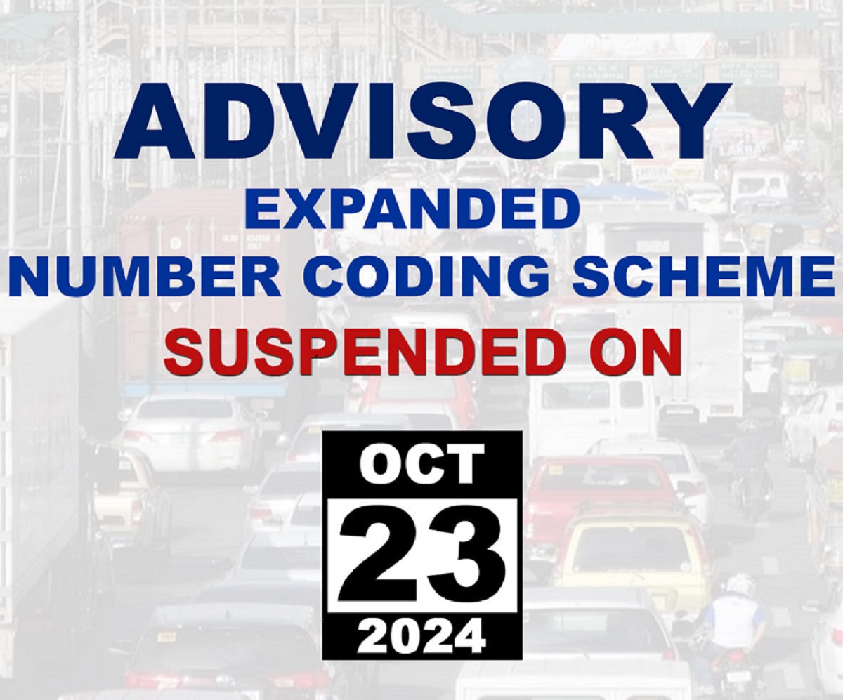 Number coding suspended on Wednesday, October 23, due to Kristine