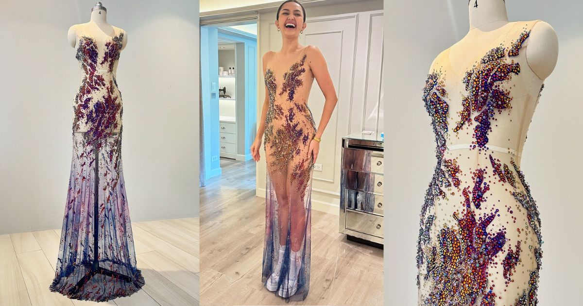 A closer look at Ahtisa Manalo's iridescent gown at Miss Cosmo 2024