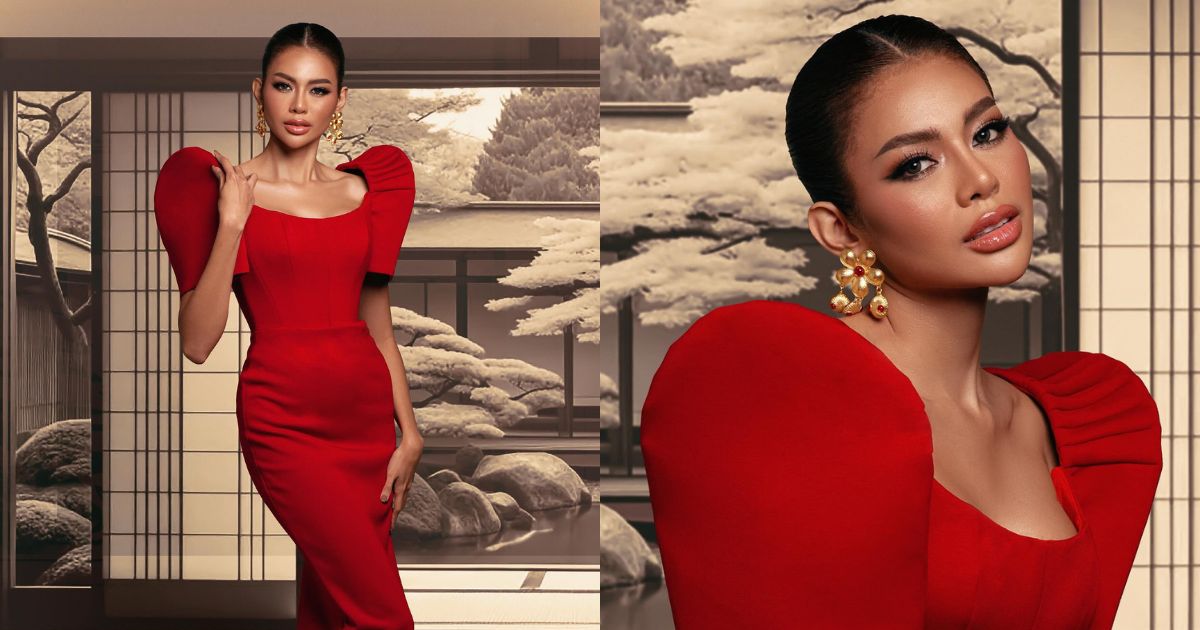 Angelica Lopez is a modern Filipina in red for Miss International activity in Japan