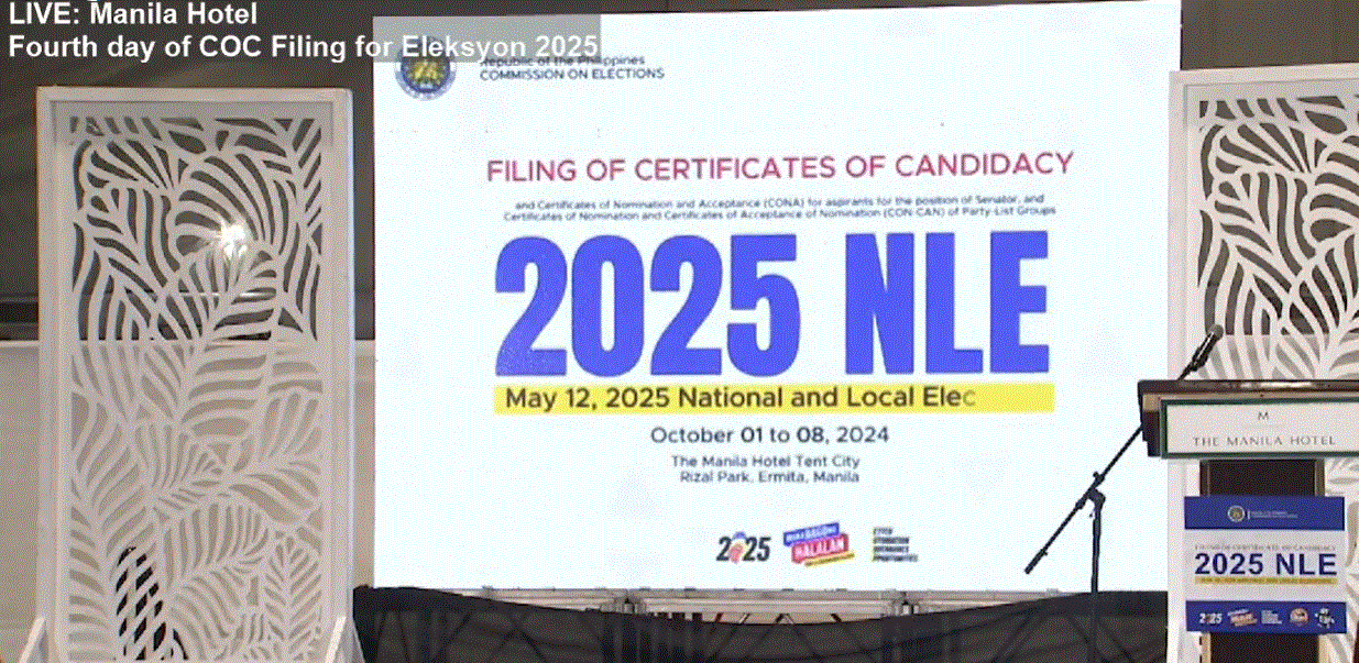 Comelec: Day 6 of COC, CONA filing yields 8 senatorial aspirants, 14 party-lists