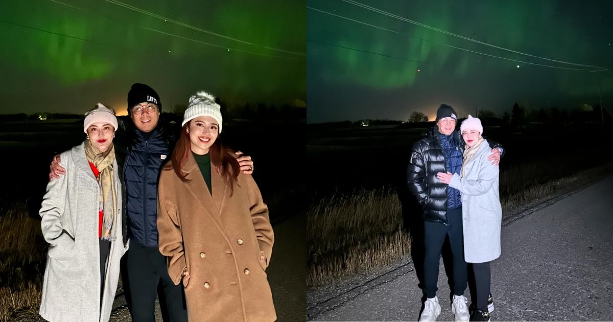 Dingdong Avanzado, Jessa Zaragoza, daughter Jayda witness Northern Lights in Calgary